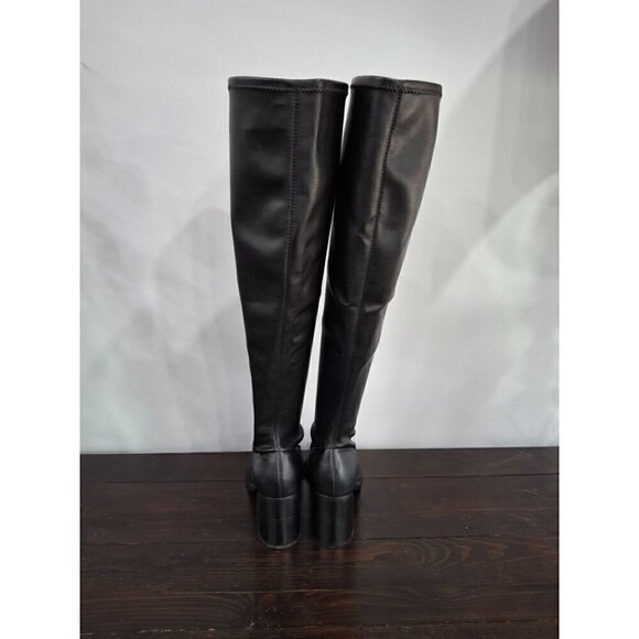 Steve Madden Black Faux Leather Lamar Over the Knee Boots/NWOB, Sz. 9M - Picture 6 of 8